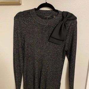 Ted Baker bow knit sweater in Black glitter